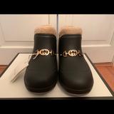 Gucci Shoes | Horsebit Black Rubber Ankle Rain Boots/Booties Boots/Booties | Color: Black | Size: 7
