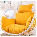 FLBT Cushion for Egg Chair Swing, outdoor garden chair large cushion Replacement Only, Waterproof Rattan Wicker Hammock Chair Cushion for Outdoor Indoor Balcony Pad Garden(Color:Yellow)