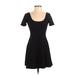 Forever 21 Casual Dress - A-Line: Black Solid Dresses - Women's Size Small