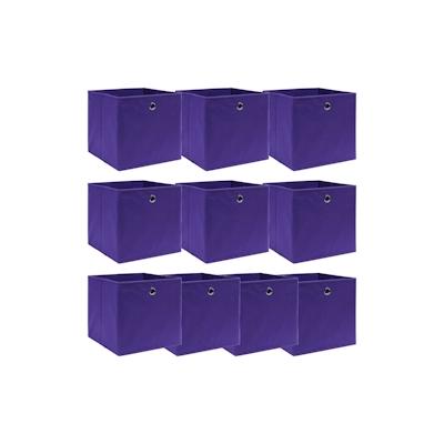 vidaXL Aufbewahrungsboxen 10 Stk. Lila 32x32x32 cm Stoff