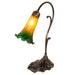 Meyda Lighting Amber/Green Pond Lily 15 Inch Table Lamp - 17014