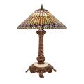 Meyda Lighting Tiffany Jeweled Peacock 23 Inch Table Lamp - 251928