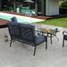 Patio Festival 4-Piece Outdoor Metal Loveseat Conversation Set