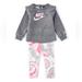Nike Matching Sets | Baby Girl Nike Leggings And Sweatshirt Set | Color: Gray/Pink | Size: 6mb