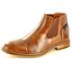 My Perfect Pair Men's Italian Style Chelsea Ankle Pointed Toe Slip on Boots (Brown, Size 9)