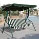 COSTWAY Garden Patio Metal Swing Chair, 3 Seater Hammock Bench Swinging Cushioned Seat, Heavy Duty Metal Frame Outdoor Canopy Swing Chairs (Green)