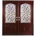 Door Destination Exterior Ready to Install Mahogany Prehung Front Entry Door Wood in Brown/Red | 60 W in | Wayfair VAL30X30X80LH