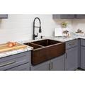 Premier Products 33" Hammered Kitchen Apron 25/75 Double Basin Sink w/ Matching Drains, & Accessories in Brown | 9 H x 33 W x 22 D in | Wayfair