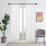 House of Hampton® Meza Ikat Sheer Grommet Single Curtain Panel Polyester in White | 95 H in | Wayfair 284ADB5C47AC4302AAA8B175296ADE98