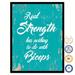 Trinx SpotColorArt Real Strength Has Nothing to Do w/ Biceps Handcrafted Canvas Print, 28" x 37", Aqua Canvas in Gray | 37 H x 28 W x 1 D in | Wayfair