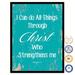 Trinx SpotColorArt I Can Do All Things Through Christ Philippians Handcrafted Canvas Print Canvas in Blue | 17 H x 13 W x 1 D in | Wayfair