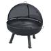 Corrigan Studio® Masterflame 36 Round Fire Pit w/Round 4 Leg Base, Hybrid Pivot Screen & Grate Steel in White/Brown | 38 H x 36 W x 36 D in | Wayfair