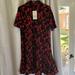 Zara Dresses | Nwt Zara Floral Ruffle Dress | Color: Black/Red | Size: M