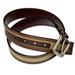 Columbia Accessories | Columbia Men’s Belt, Coffee Brown Leather W/Tan Nylon Inlay Design Sz 34/35 Euc | Color: Brown/Tan | Size: 34/35”