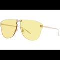 Gucci Accessories | Gucci Gg0354s Aviator Golden Metal Sunglasses Unisex | Color: Gold | Size: Temple Length: 145mm; Lens Width: 99mm