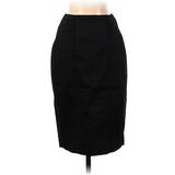 White House Black Market Casual Midi Skirt Calf Length: Black Solid Bottoms - Women's Size 00