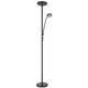 Lampadaire lampadaire led uplighter Flexo lampadaire de salon variateur avec liseuse, métal noir,