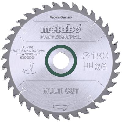 Sägeblatt 'multi cut - professional', 150x2,4/1,6x20, Z36 wz 10° - Metabo Image