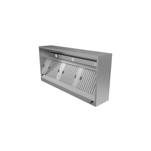 Gastro Dunstabzugshaube Wandhaube Kastenform Edelstahl 1400x950x400 mm Filter uLED Spots