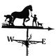 Goldonion Metal Weather vane for Garden, farmers and horse retro ornament Wind Direction Indicator for garden yard decoration, Stainless Steel Weathervane