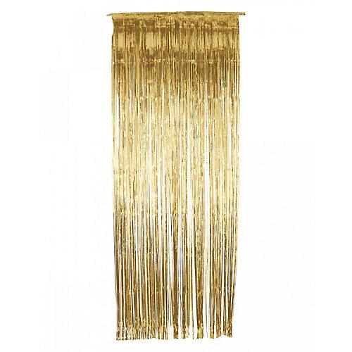 Vorhang mit Lametta Partydeko gold