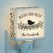 CPS Bless Our Nest Night Light w/ Custom Name Printed Porcelain/Plastic in Black/White | 3 H x 4.5 W x 1.5 D in | Wayfair 58479