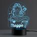 CPS Happy Mermaid LED Night Light w/ Custom Name Laser Engraved on Acrylic Design Insert Acrylic in Black | 5.5 H x 8.5 W x 5.5 D in | Wayfair