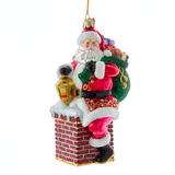 Kurt Adler Bellissimo Santa in Chimney Hanging Figurine Ornament, Glass in Red | 3.5 H x 3.5 W x 2.5 D in | Wayfair BELL0004