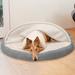 Archie & Oscar™ Elnora Faux Sheepskin Hooded Dog Bed Polyester/Memory Foam in Gray | 3 H x 44 W x 44 D in | Wayfair