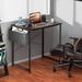 17 Stories Office Desk Computer Desk Adjustable Table Feet w/ Additional Storage Bag Wood/Metal in Brown | 29.5 H x 31.5 W x 19.5 D in | Wayfair