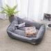 Tucker Murphy Pet™ Bralynne Bolster Dog Bed Cotton in Gray | 6 H x 23.6 W x 17.7 D in | Wayfair FDEA88DE1AE046D6956EB3D1350037C5