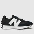 New Balance 327 trainers in black & white