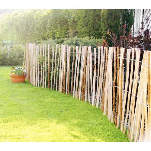 Staketenzaun Haselnuss 60 x 300 cm Haselnusszaun Rollenzaun Lattenzaun