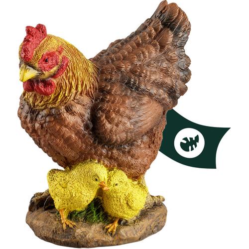Verdoba – Huhn mit Küken Gartendeko – Dekofigur wetterfest Kunstharz Gartenfigur