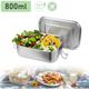 Swanew - 2x 800ml lunch box inox lunch box inox lunch box maternelle sans bpa - Argent