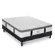 Ensemble matelas à Mémoire de forme et Sommier en kit noir 160x200