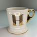 Anthropologie Dining | Anthropologie Gold Letter "H" Initial Monogram Shaving Coffee Mug Tea Cup | Color: Gold/White | Size: Os