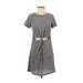 Honey Punch Casual Dress - Mini: Gray Solid Dresses - Women's Size Small