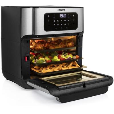 Princess - Digitale Heißluftfritteuse Mini Backofen mit Rotierkorb Grill 10Liter, 1500W