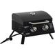 Outsunny - Tischgrill Gasgrill bbq mit 2 Brennern mobiler Grillwagen Grillnetz klein Outdoor