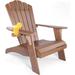 Solid All-weather Polystyrene Adirondack Chair with a Cup Holder Built Right into the Armrest