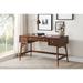 Brown Finish Stylish Writing Desk Storage Drawers , Made of Walnut Veneer , Wood and Engineered Wood