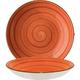 6x Bonna Aura Terracotta Bloom Teller rund 25cm 130cl 5cm tief Orange Creme Porzellan ATCBLM25CK Suppenteller Pasta Speise Geschirr