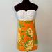 Lilly Pulitzer Dresses | Lilly Pulitzer Bowen Strapless Dress Size 4 Tangerine | Color: Green/Orange | Size: 4