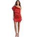 Jessica Simpson Dresses | Jessica Simpson Tango Red Flutter One Shoulder Dress Size 2 | Color: Red | Size: 2