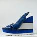Kate Spade Shoes | Kate Spade Womens Blue Slingback Wedge Sandal 7.5m | Color: Blue/White | Size: 7.5