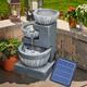 Garden Water Feature Decorate Cascading Tiered Water Fountain Pump Waterfall with LED Lights Indoor/Outdoor, Solar Powered, 3 Bowls