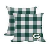 Green Bay Packers 2-Pack Buffalo Check Plaid Outdoor Pillow Set