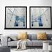 Picture Perfect International "Brooklyn Bridge" 2 Piece Outdoor Art Print On Silver Aluminum By PPI Studios Metal in Blue/Gray | Wayfair