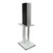 Mount-It Satellite Speaker Stands for Surround Sound Home Theaters, Glass, & Aluminum Metal & Glass/Glass/Metal in Gray | Wayfair MI-28